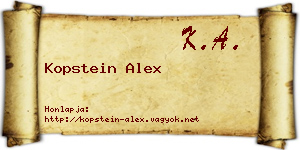Kopstein Alex névjegykártya